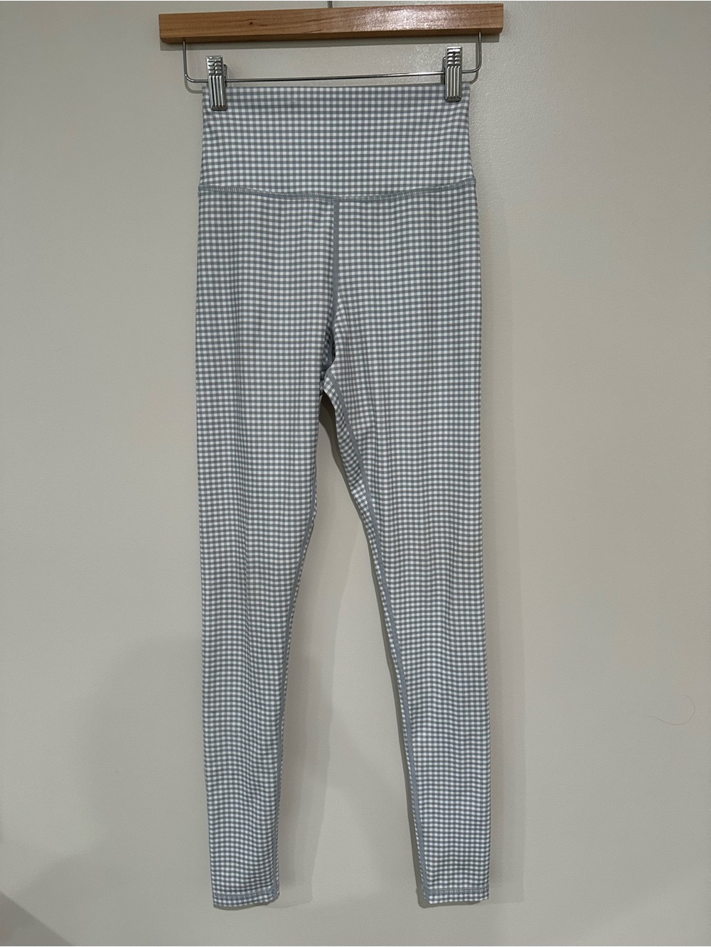 Glyder Gray White Gingham Plaid Leggings XS Yoga Athleisure Cottagecore - Picture 2 of 10